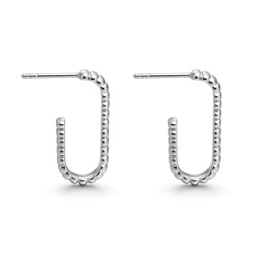 Pendientes Itemporality Óvalos Alargados Bolitas Plata...