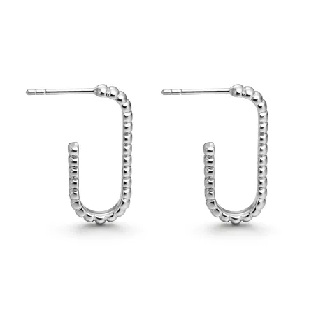 Pendientes Itemporality Óvalos Alargados Bolitas Plata Baño Rodio SEA-100-420-UU