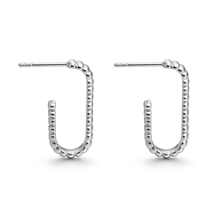 Pendientes Itemporality Óvalos Alargados Bolitas Plata Baño Rodio SEA-100-420-UU