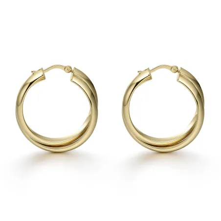 Pendientes Itemporality Doble Aro Entrelazado Plata Baño Oro SEA-200-430-UU