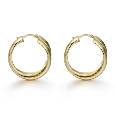 Pendientes Itemporality Doble Aro Entrelazado Plata Baño Oro SEA-200-430-UU