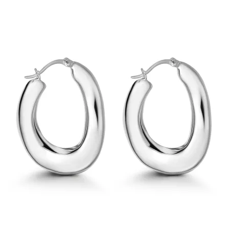 Pendientes Itemporality Aros Desiguales Plata Baño Rodio SEA-100-423-UU