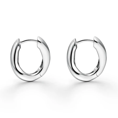 Pendientes Itemporality Aros Desiguales Plata Baño Rodio SEA-100-425-UU