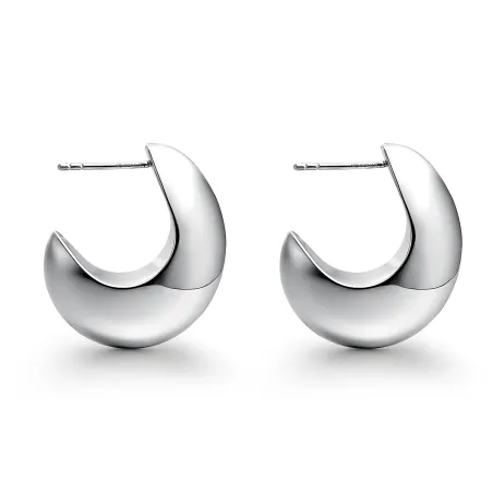 Pendientes Itemporality "C" Plata Baño rodio SEA-100-414-UU