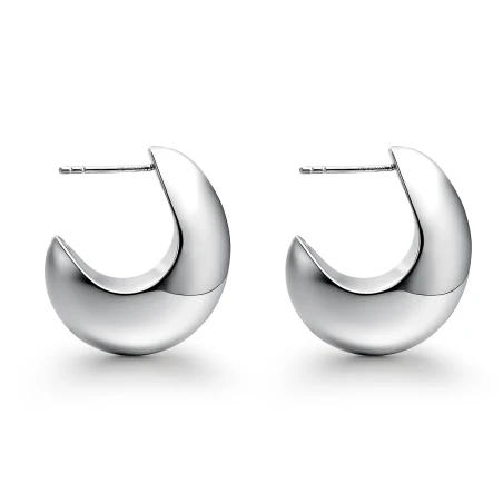 Pendientes Itemporality "C" Plata Baño rodio SEA-100-414-UU
