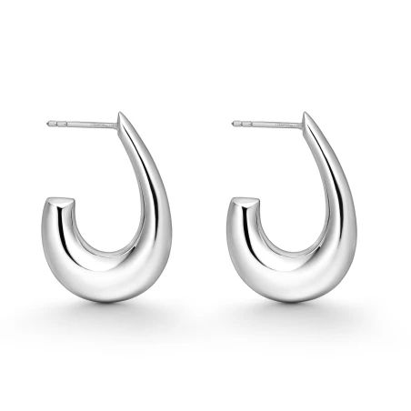 Pendientes Itemporality Gota Estrecha Plata Baño Rodio SEA-100-417-UU