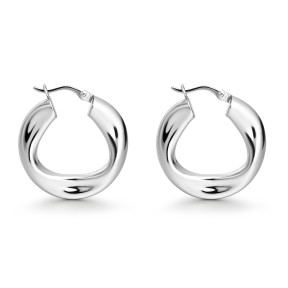 Pendientes Itemporality Aro Irregular Plata Baño Rodio...