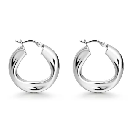 Pendientes Itemporality Aro Irregular Plata Baño Rodio SEA-100-426-UU
