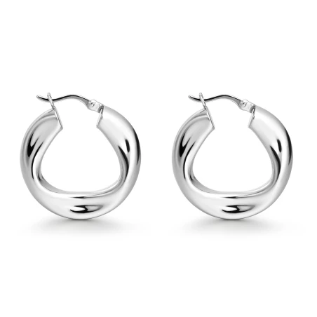 Pendientes Itemporality Aro Irregular Plata Baño Rodio SEA-100-426-UU