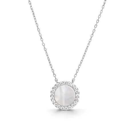 Gargantilla Itemporality Plata Baño Rodio, Madre Perla y Circonitas SNL-116-195-UU