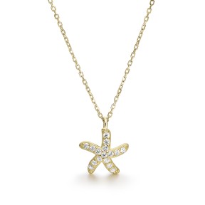 Gargantilla Itemporality Estrella de Mar Plata Baño Oro y...