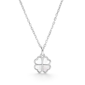 Gargantilla Itemporality Trébol Plata Baño Rodio y Madre...