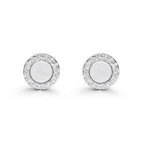 Pendientes Itemporality círculo Plata Baño Rodio, Madre...