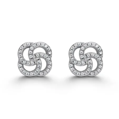 Pendientes Itemporality Ochos Plata Baño Rodi y Circonitas Blancas SEA-101-435-UU