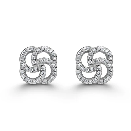 Pendientes Itemporality Ochos Plata Baño Rodi y Circonitas Blancas SEA-101-435-UU
