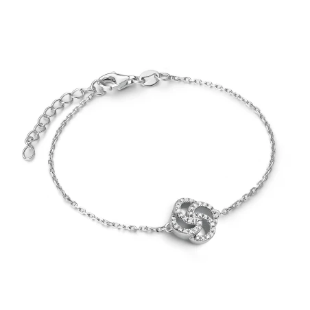 Pulsera Itemporality Ochos Plata Baño Rodio y circonitas Blancas SBR-101-123-UU