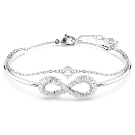Pulsera Swarovski Hyperbola Infinito Baño Rodio y Cristales Blancos 5684049