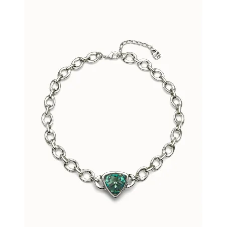 Collar UNOde50 Ser Camaleónica Baño Plata y Cristal Verde COL1979VRDMTL0U