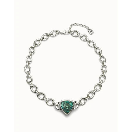 Collar UNOde50 Ser Camaleónica Baño Plata y Cristal Verde COL1979VRDMTL0U