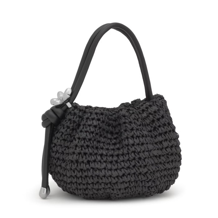 Bolso Bombonera TOUS Daisy Rafia Negro 2002286151