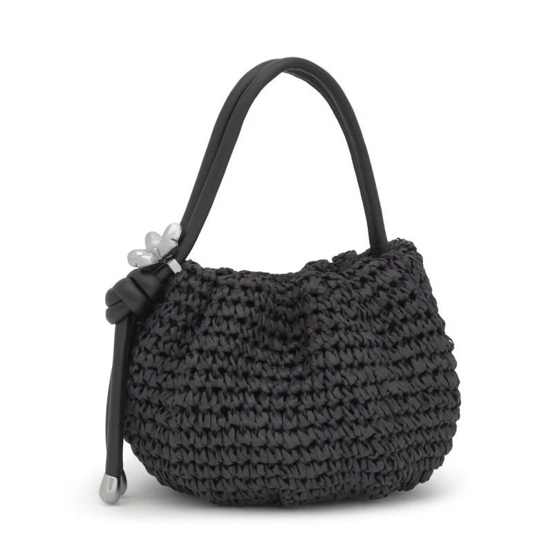 Bolso Bombonera TOUS Daisy Rafia Negro 2002286151