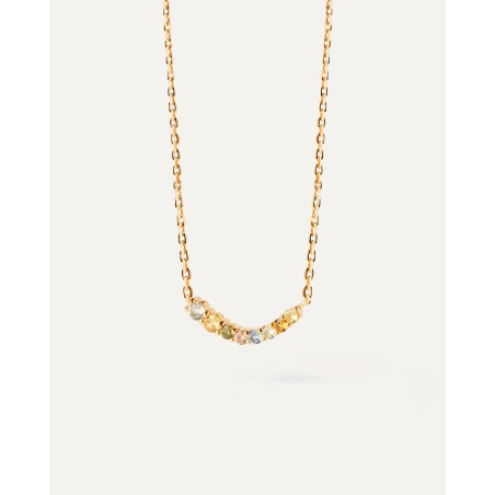 Gargantilla PdPaola Rainbow Plata Baño Oro y Circonitas Multicolor CO01-859-U