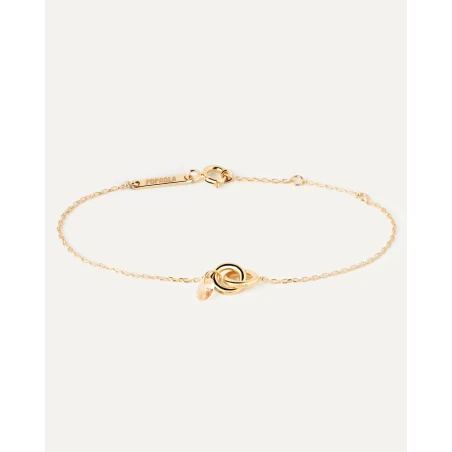 Pulsera Pdpaola Lily Melocotón Plata Baño Oro PU01-776-U