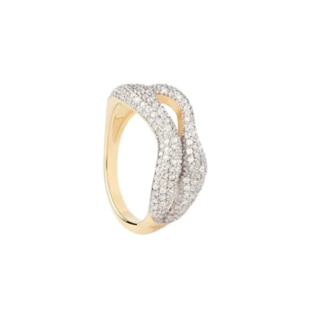 Anillo PdPaola Pave Sense Plata Baño Oro y Circonitas Blancas AN01-D36