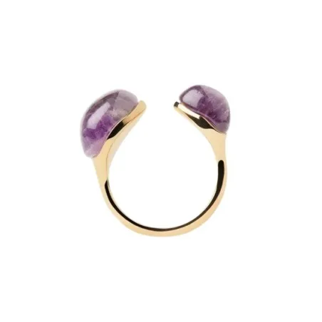 Anillo PdPaola Graviti Plata Baño Oro y Amatista AN01-D41