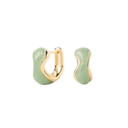 Pendientes PdPaola Aros Aventurina Verde Brisa Plata Baño Oro AR01-D59-U