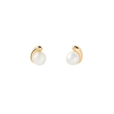 Pendientes PdPaola Stud La Perla Plata Baño Oro AR01-E68-U
