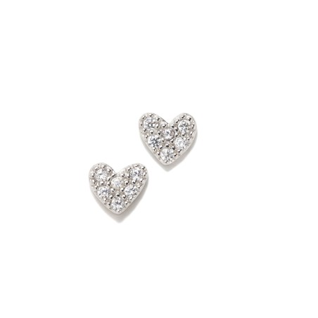 Pendientes Agatha Ruiz de la Prada Corazón New Bebé Plata Baño Rodio y Circonitas 099NBE