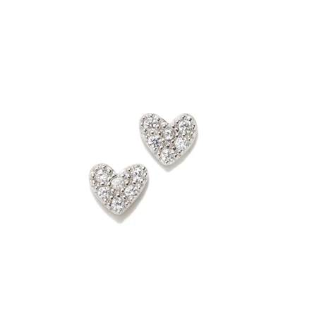Pendientes Agatha Ruiz de la Prada Corazón New Bebé Plata Baño Rodio y Circonitas 099NBE