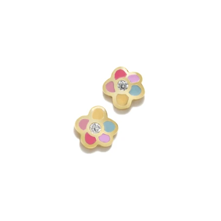 Pendientes Agatha Ruiz de la Prada New Bebé Flor Plata Baño Oro 093NBED