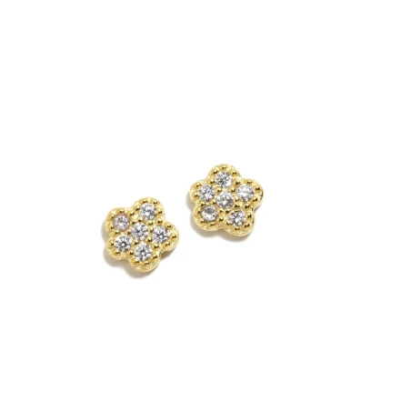 Pendientes Agatha Ruiz de la Prada Flor New Bebé Plata Baño Oro y Circonitas 105NBED