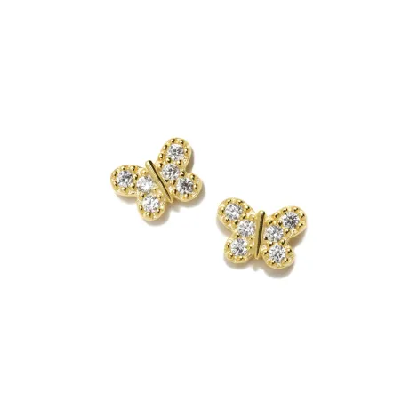 Pendientes Agatha Ruiz de la Prada Mariposa New Bebé Plata Baño Oro y Circonitas 111NBED