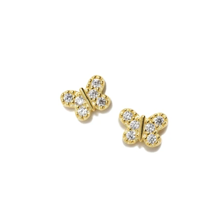 Pendientes Agatha Ruiz de la Prada Mariposa New Bebé Plata Baño Oro y Circonitas 111NBED