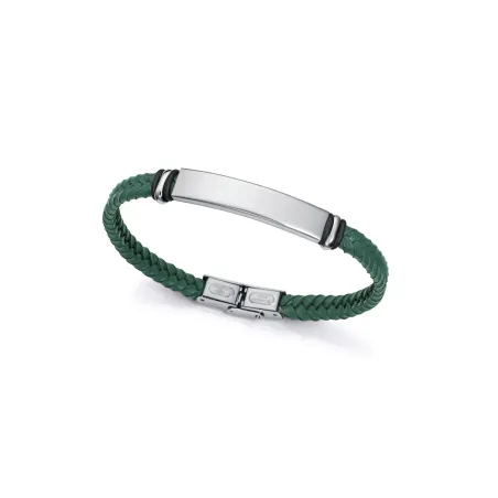 Pulsera Viceroy Acero Inoxidable y Piel Trenzada Verde Hombre 15180P01016