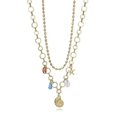 Collar Viceroy Fashion Acero Baño Oro Colgantes y Piedras 14273C01012