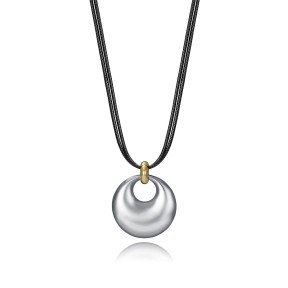 Gargantilla Viceroy Fashion Piel Negra y Acero Bicolor...