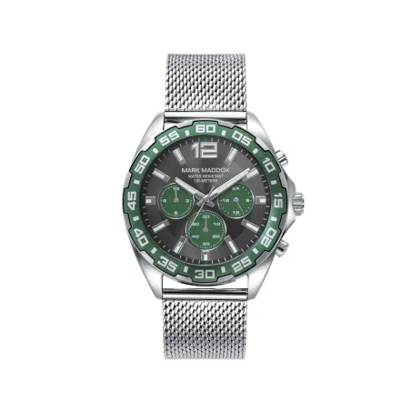 Reloj Mark Maddox Mission Plateado y Verde Multifunción Hombre HM0144-15