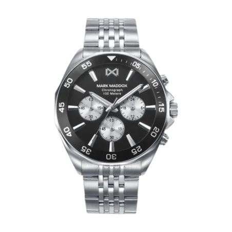 Reloj Mark Maddox Plateado y Negro Cronógrafo HM1024-57