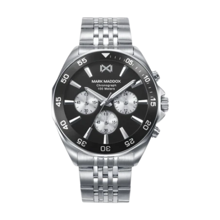 Reloj Mark Maddox Plateado y Negro Cronógrafo HM1024-57