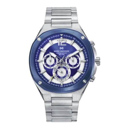 Reloj Mark Maddox Plateado y Azul Cronógrafo HM1021-35