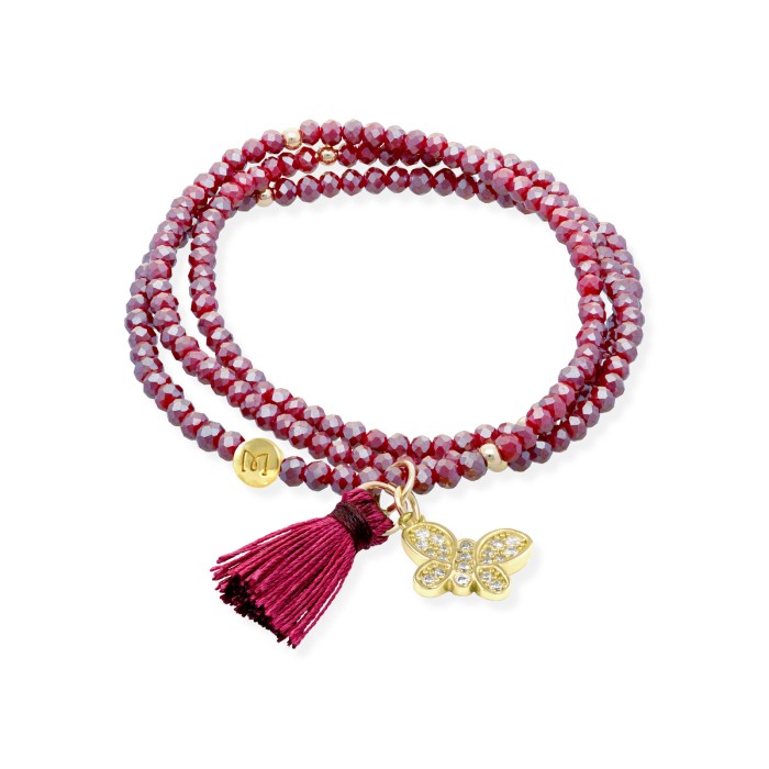 Pulsera Marina García Zen Burgundy y Mariposa...