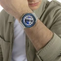 Reloj Mark Maddox Plateado y Azul Cronógrafo HM1021-35