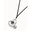 Colgante UNOde50 Corazón Baño Plata y Cordón Seda Negro COL2012NGRMTL0U
