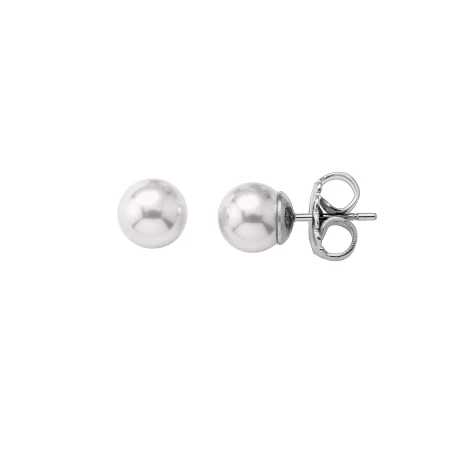 Pendientes Majorica Mujer Plata y Perla 9 mm 00325.01.2.000.701.1