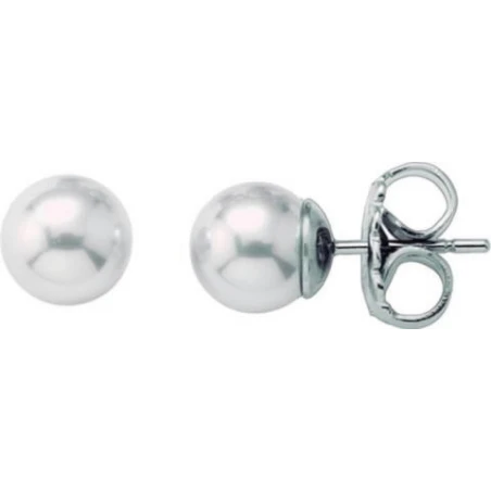 Pendientes Majorica Mujer Plata y Perla 10 mm 00326.01.2.000.701.1
