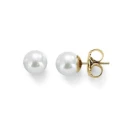 Pendientes Majorica Mujer Plata Baño Oro y Perla 8 mm 00324.01.1.000.701.1